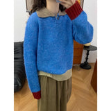 Collar Soft-Creating Knitted Sweater Women's 2025 Autumn And Winter Korean Design Knitted Top