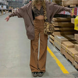 Street High Waist Corduroy Pants-Outfit