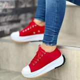 Children's Spring And Autumn 2025 New Canvas Shoes Breathable High-Help Casual Women's Shoes Thick Soles Lace Casual