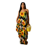 Zingj New Women's Casual Loose Print Cotton Slip