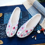 Zingj Mesh Shoes Embroidered Sandals Cloth Shoes Women Summer Fashion Mesh Embroidered Women Sandals