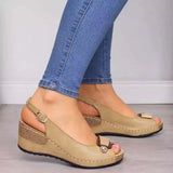 Summer Large-Size Women's Shoes Hot Heeled Fish Mouth Buckle Sandals