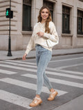 And Winter New Knitwear Blouse Loose Flowers Collar Collar Sweater Women's