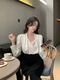 Not To Return] Xiu Xixi 13 Lines Of Spring Commuting Shirt Women Long Sleeve Top