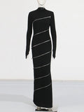 Fashion Temperament Dress Woman 2025 Spring New Sexy Style Long Sleeve Collar Design Feel Hip