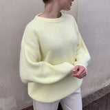 And Winter Ins Style Imitation Marince Sweater Women Lazy Style Temperament Loose Ultra-Soft Knitted Tops