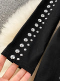 Winter Women Black Rivet Bodycon Dress Vintage Stand Collar Long Sleeve Slim Retro Mini Vestidos Female Sheath Robe