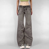 Cloth Forget Street Retro Pocket Bump Thread Low-Rise Jeans Can Be Styled Casual
