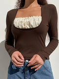 Square collar Lace Crop Top- Outfit