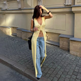 New Knitted Cardigan V-Neck Sleeveless Jacket Jacket Female Long Slim Slimy