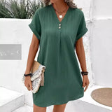 Women's 2025 New V Solid Color Coat Coat Comfortable Casual Button