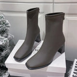 Boots Women's New Square Head Rough Stellar Tipper Skinny Heel High Heeled Women's Boots In Fall