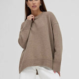 Sales Of Solid Color Round-Neck Sweater Women 2025 Burst Soft Knitted