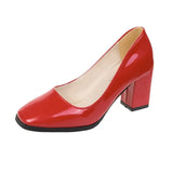 Casual Women's Shoes 2025 Spring New Fashion Square Head High Heel 4243 Large Women's