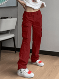 Low Waist Baggy Parachute Cargo Pants-Outfit