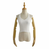 Zingj New Multicolor V-Collar Neck Suspender Summer Solid Color Bare Back Short Style Exposed Navel Wiped Chest