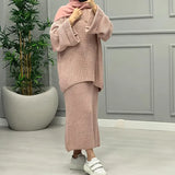 Women's Clothing 2025 New Wide Sleeve Sweater Half-Dress Fashion Sweater Casual Suit