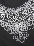 Long Sleeve Heart Pattern Print Tee- Outfit