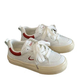 Design Sense Retro Red Shoes Women 2025 Thick-Bottom Bread Shoes In The Trend Of Small White
