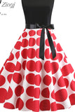 Women Summer Casual Polka Dot Elegant Retro Vintage 50s 60s Robe Femme Rockabilly Pin Up Party Dresses