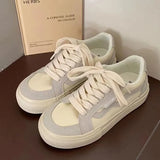 Version Of The Color Panel Shoes Women 2025 Summer New Lace Sports Small White Shoes Casual Style Retro Thick-Soled Women's