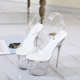 Zingj Yards 10368 Hate Sky High Nightclub High Heels Luminous Sandals Women's Shoes Catwalk Pole Dancing Shoes Crystal