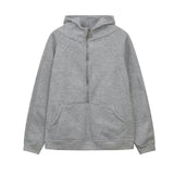Autumn And Winter New Fashion Leisure Sports Semi-Zip Hooded Short Plus Velvet