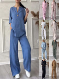 New Women's Fashion Pure Color Cotton Slack Suit