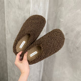 Retro Lamb Hair Plus Plush Fur Slippers Women's Bag Head Dragging Fairy Wind Lazy Cotton
