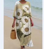 Spring And Summer New Short-Sleeved Casual Print Temperament Dress Dress Body Small Fresh Casual
