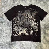 Short Sleeve 2025 New Printed Skull Head T-Shirt Top With Casual Fashion Round Neck Short