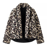Women's Clothing 2025 New Winter Retro Leopard Print Cotton Jacket Women's Cotton