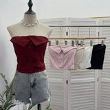 Shooting Babes V-Neck Lace Lace Splicing Belt Long Sleeve Design Irregular Short Bottom Top