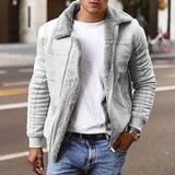 Fur One T-Shirt Station Winter Warm Jacket Coat Imitation Leather Velvet Men's