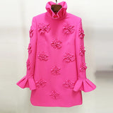 New Star Fashion Temperament Heavyweight Three-Dimensional Flower Horn Sleeve