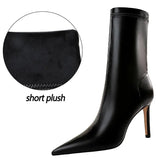 Shoes Leather Boots Women Ankle Boots Autumn Winter Boots Women High Heels Short Boots Ladies Booties Chaussures