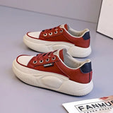 Round Head Single Shoes Women Wear 2025 Autumn New Lace-Collage Casual Shoes With Thick-Soled Rocking