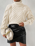 And Winter Jacket High-Necked Long-Sleeved Knitted Shirt Women's Threads Solid Color Loose Sweater