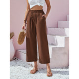 High Waist Lotus Leaf Elastic Cotton