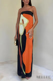 Women's Explosive Avocado Printed Corset Dress - Long-Term Stocking On The