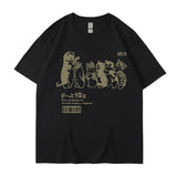 Cartoon Cat Print Oversized Short Sleeve TeeOutfit