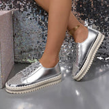 Women's Shoes Thick Soles Height Water Drill Niche Design Lace Single Shoes In Fashion Lefu