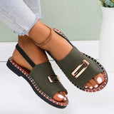 Loose With Flat Sandals Women's Cloth With Buckle Toe Beach Cold