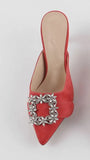 high heels women's stiletto heel 2020 new all-match fashion Baotou square buckle rhinestone