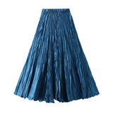 Spring New Sister Wind High-Level Feeling Hundred Folds Loose Thin Swing Skirt Leisure A Skirt