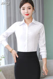 Shirt Women Polyester Cotton Shirts for Women Long Sleeve Blouse Women Dress Shirts Fashion Female Clothing OL Womens