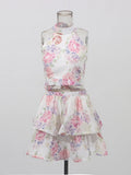 High-End Printed Women's Suit 2025 Autumn And Winter New Fashion Sleeveless Two-Piece Skirt Suit Women's