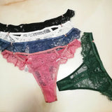 Triangle Hollow Lace Side Thong Lady Water Drill Hanging Cotton Crotch Trousers