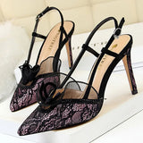 Shoes Lace Hollow Woman Pumps Sexy High Heels Party Shoes Fashion Women Heels Ladies Shoes Women Sandals Plus Size 42