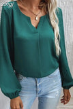 Spring Clothing Loose Tops Chiffon Blouse White Tops Office Lady Long Sleeve Fashion Women Shirt Solid Elegant New